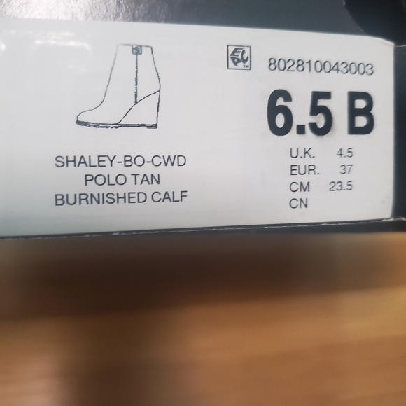 Ralph Lauren Shaley wedge booties caramel / tan leather - Picture 8 of 8